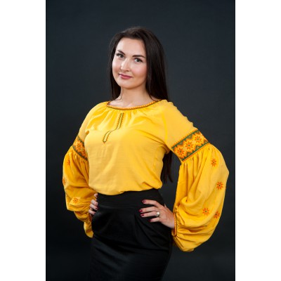 Embroidered blouse "Yellow Temptation"